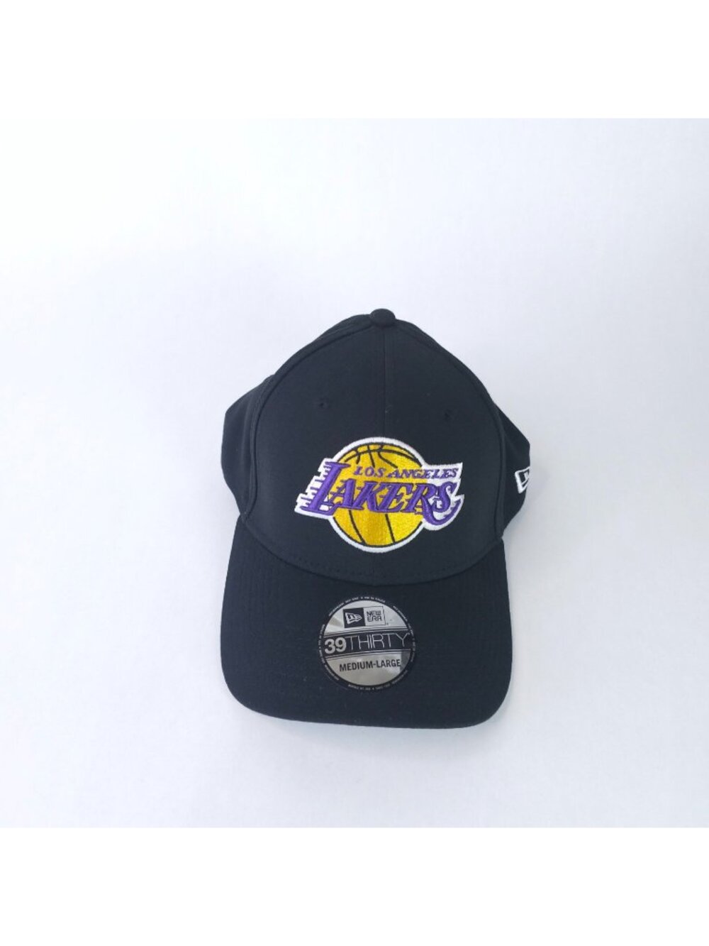 Los Angeles Lakers Hat Black Logo Spellout New Era Medium Large Stretch LAL